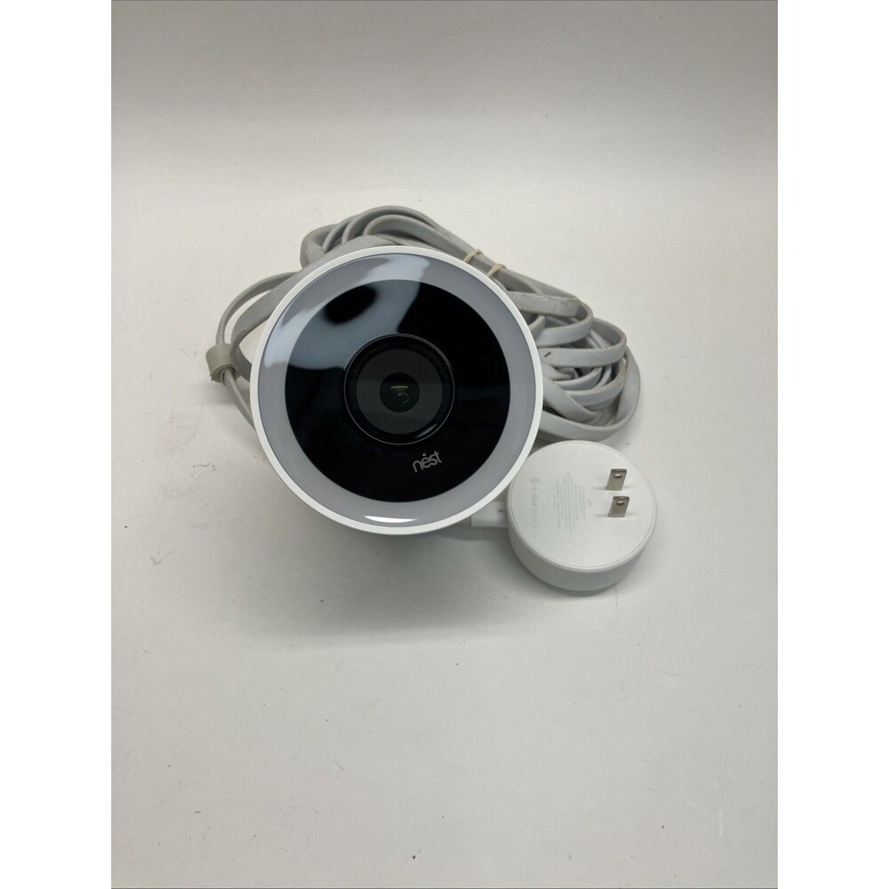 Google Nest Cam IQ Outdoor Security Camera NC4100US White with A0047 Power